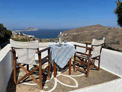 The view from Carolina's Amorgos house in Langatha